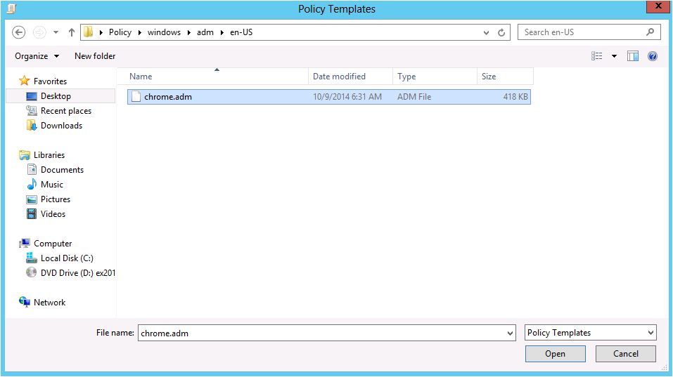 Add ADMX or ADM file to Group Policy 5