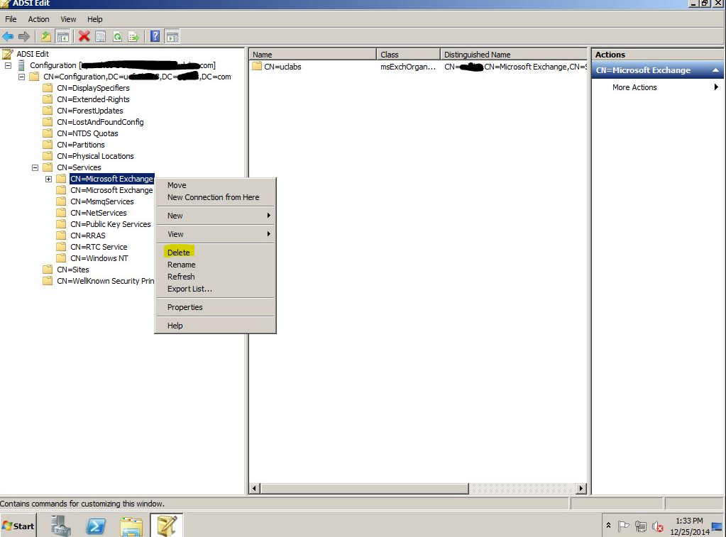 remove exchange public folder adsiedit