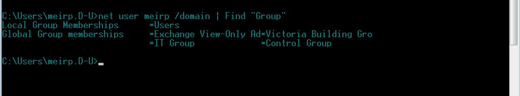 net command to check user group