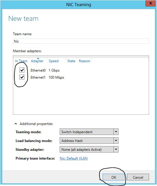 NIC Teaming Windows Server 2012