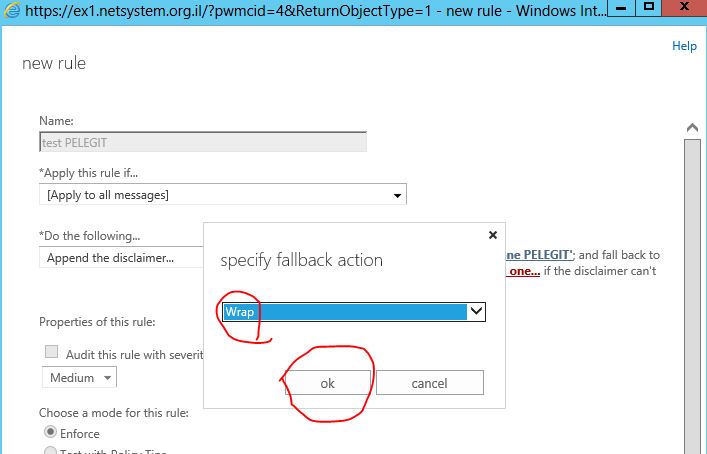 Disclaimer Exchange Server 2013