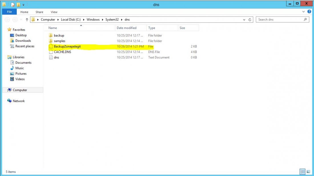 export Zone in DNS