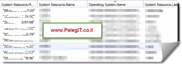 find mac address in sccm database