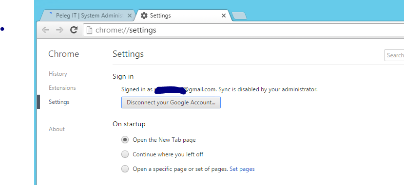 Sync Chrome Disable