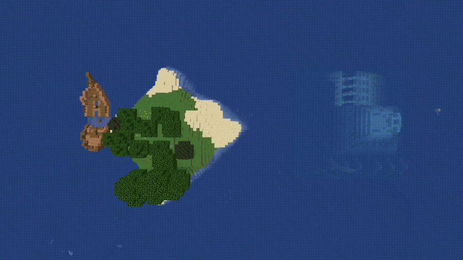 Shipwreck, Island, and Ocean Monument Seed