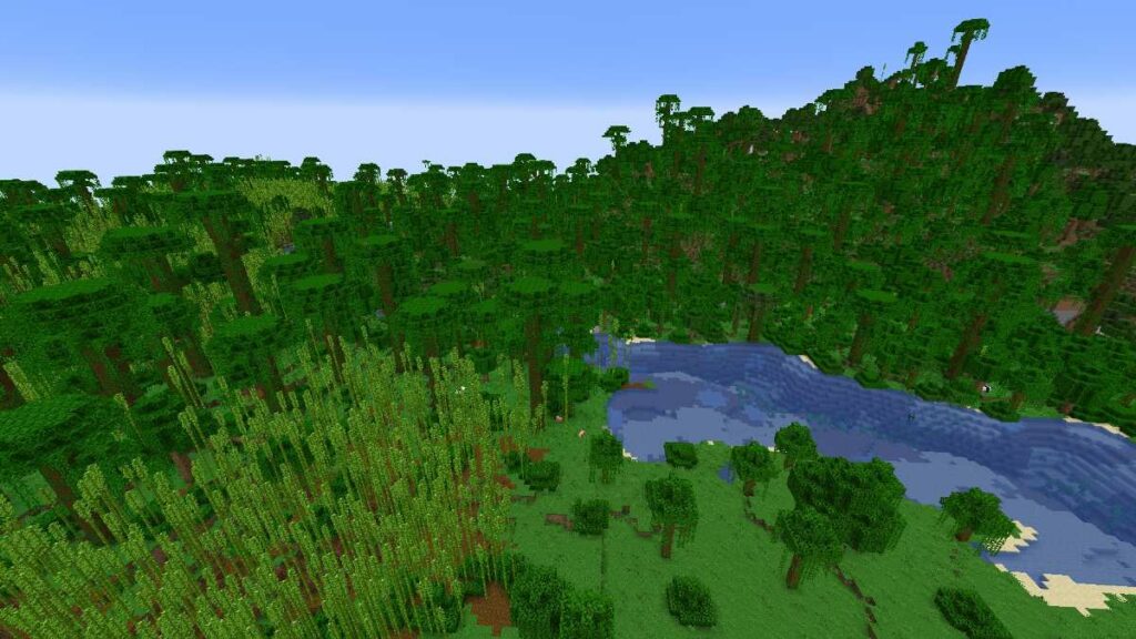 Lush Jungle Mountain - Top 15 Best Bedrock Seeds 1.18.2 | 1.17 | 1.16.5 for Minecraft (Xbox , PS4, Win10 , Switch)